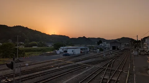 夕焼けの常陸大子駅