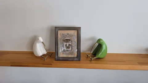 棚の鳥と絵の時間