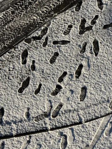 雪の上に残る足跡の物語
