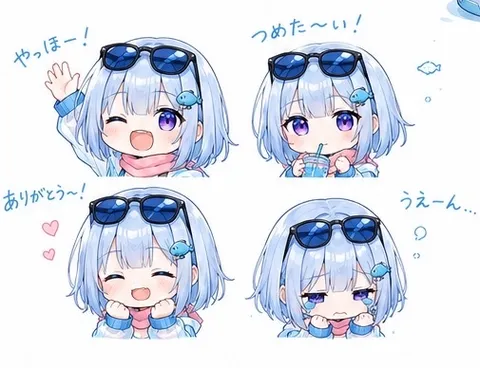 表情豊かな夏のお嬢さん