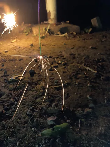 火花が舞う夜の魔法