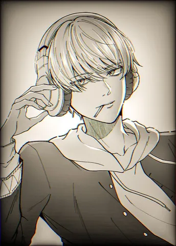 イヤホン越しのクールな視線