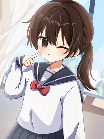 指さきでウインク！元気いっぱい少女