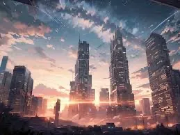 夕暮れ都市の未来像