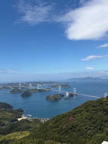 碧い海と島、橋の絶景