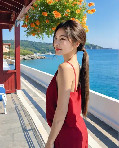 海風と橙の花の影