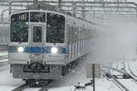 雪を走る