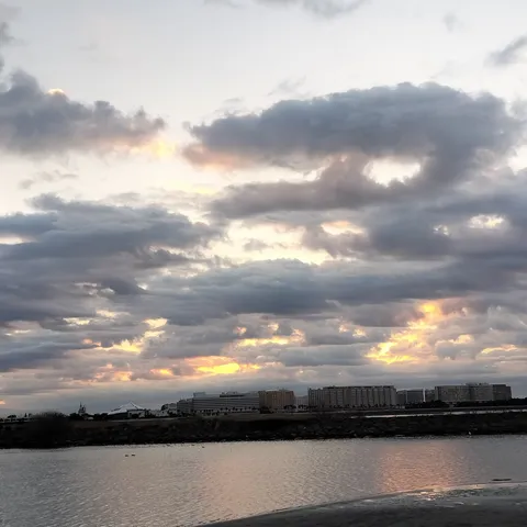 静かな空に揺れる光