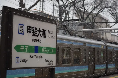 雪降る駅、静かな旅路