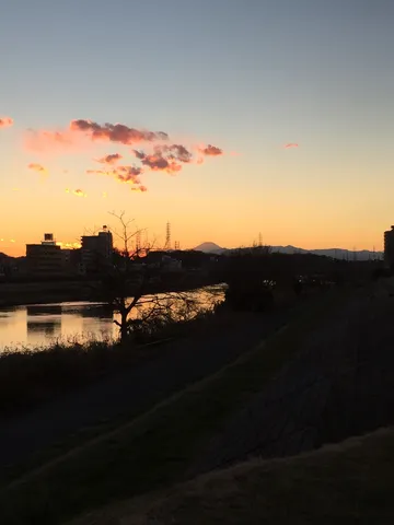 夕景の静かな影絵