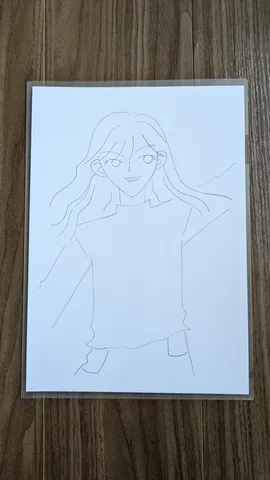 線画で描かれた少女の肖像