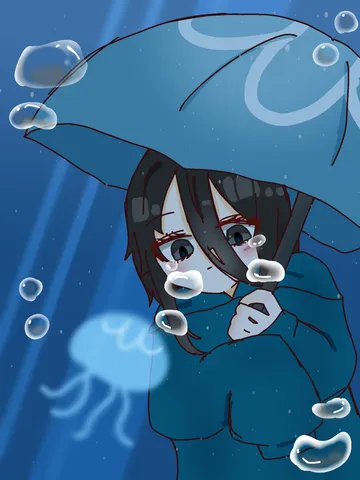 雨粒とクラゲ、憂鬱な少女