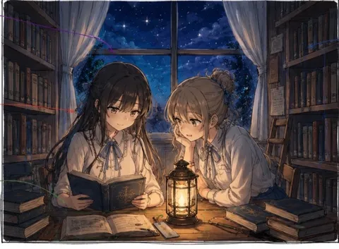 星空の下、静かな読書時間
