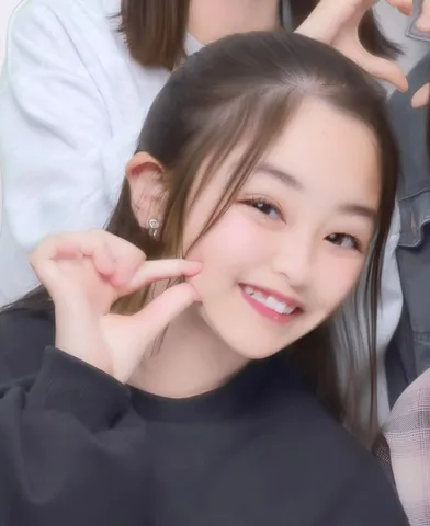 指ハート？それともチュー？