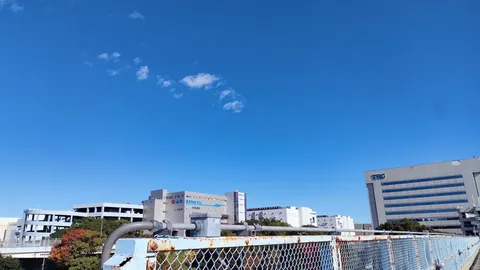 広がる青空と都会のビル群