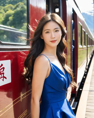 青いドレスと風の列車