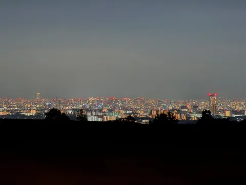 都会の夜景に沈む影