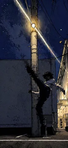 闇夜の蹴り技、光る。