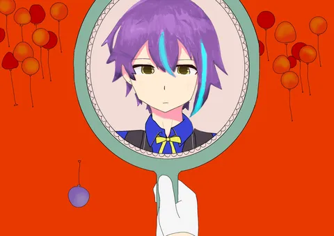 鏡の中に浮かぶ静かな瞬間
