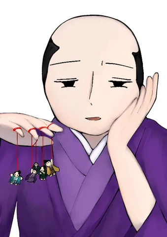ゆるく揺れる人形の影絵