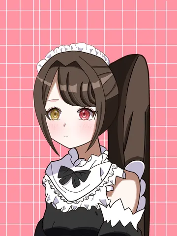 ピンク背景に映えるメイド姿