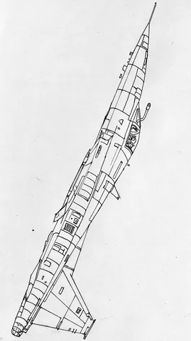 宙を滑る細長い影