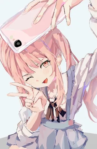 ピンク髪の瞬間スナップ