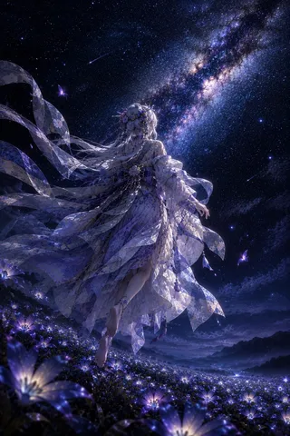 夜空と花衣の幻影