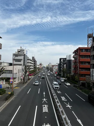 都会の空と道の風景