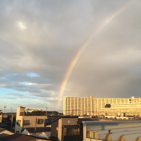 都会に架かる虹のアーチ