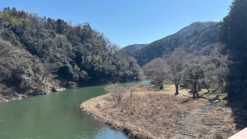 静寂に包まれた川辺の風景
