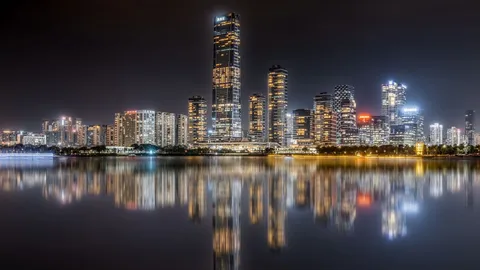 都会の灯りが織りなす幻想的な夜景