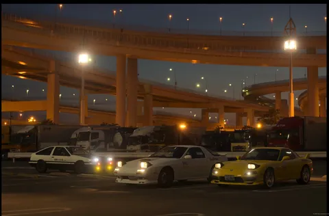 湾岸夜景と走り屋たちの邂逅