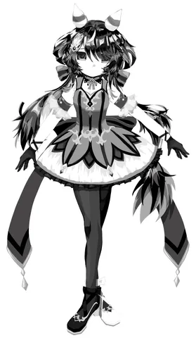 モノクロームの幻想的な少女