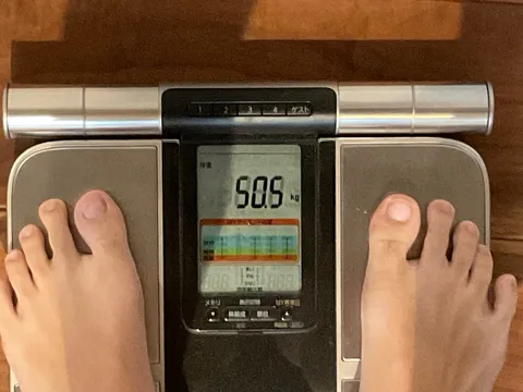 健康への第一歩、測定中