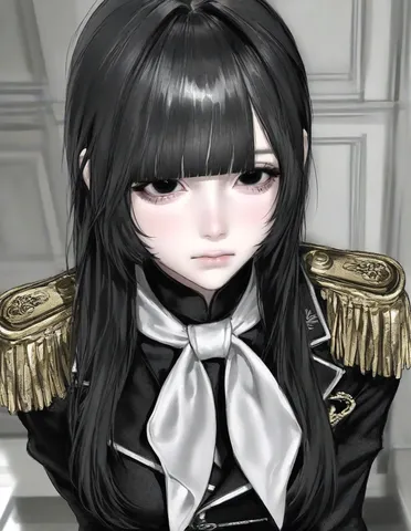 黒髪と白リボンの静謐