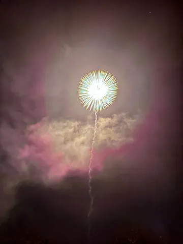 夜空に咲く、幻想的な花火