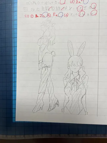 ノートに描かれた、うさ耳キャラの夢。