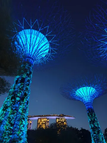 夜空を舞う青い巨木たち