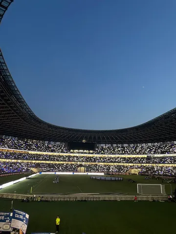 スタジアムの夜空に灯る無数の光