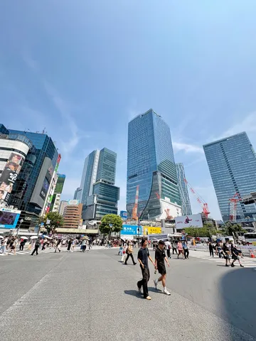 渋谷スクランブル交差点、午後の喧騒