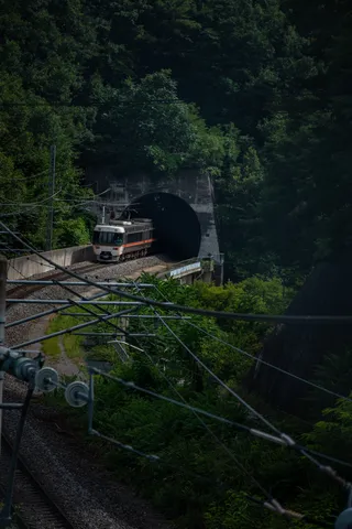 トンネルに吸い込まれる列車の旅