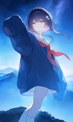 夜空を包む制服の影