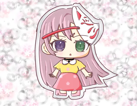 狐面少女の不思議な瞳