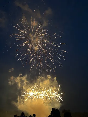 夜空を彩る、二段の華。