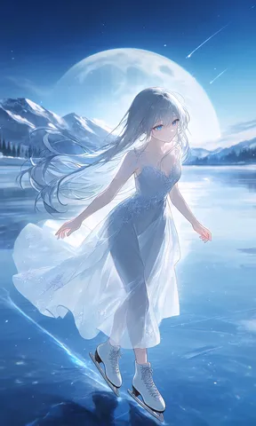 月明かり、氷上のひととき
