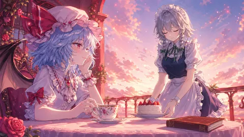 煌めく夕空の優雅な会合