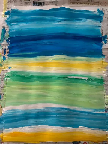 絵の具で描いた夏の海