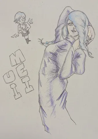 青と紫の影が揺れる