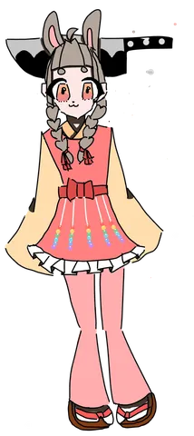 うさぎ耳の女の子、カラフルな装い
